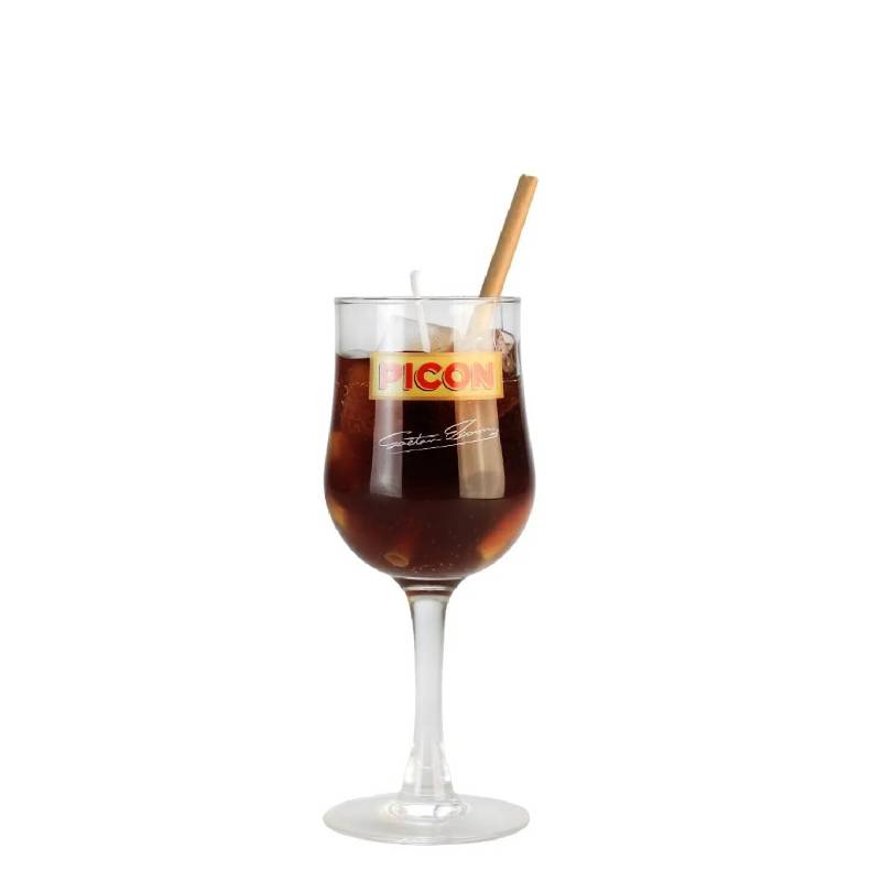 Bougie artisanale parfumée dans un verre Picon Club